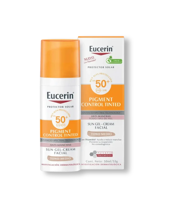 Bloqueador solar Pigment control con color tono medio EUCERIN