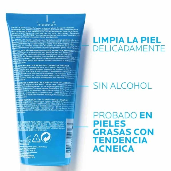 Efflacar M GEL LIMPIADOR LA ROCHE POSAY 200ml - Imagen 2
