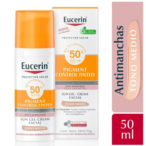 Bloqueador solar Pigment control con color tono medio EUCERIN - Imagen 2