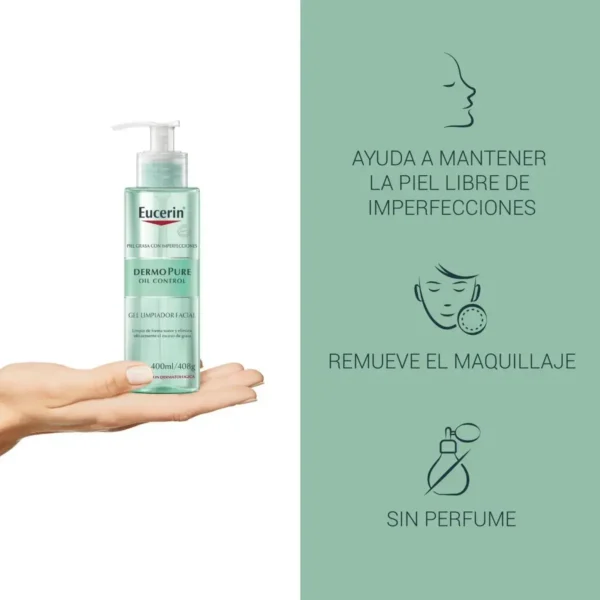 Eucerin Dermo Pure Oil Control Gel Limpiador 200ml - Imagen 2
