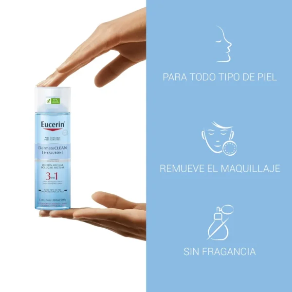 Eucerin Agua Micelar Limpiadora Dermato Clean 200ml - Imagen 3