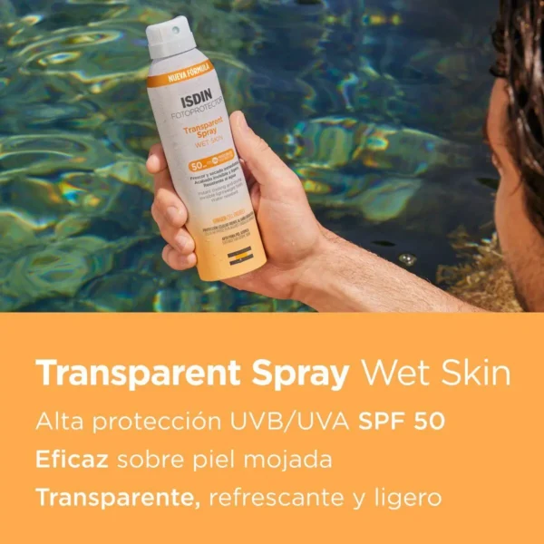 Fotoprotector ISDIN Transparent Spray Wet Skin - Imagen 3
